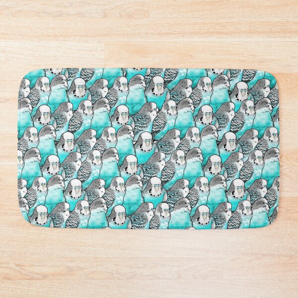Item preview, Budgie Cyan Blue Pattern designed and sold by Alienphysique.