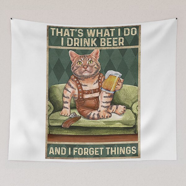 Item preview, Relaxing Cat While Drinking Beer designed and sold by clastpire.