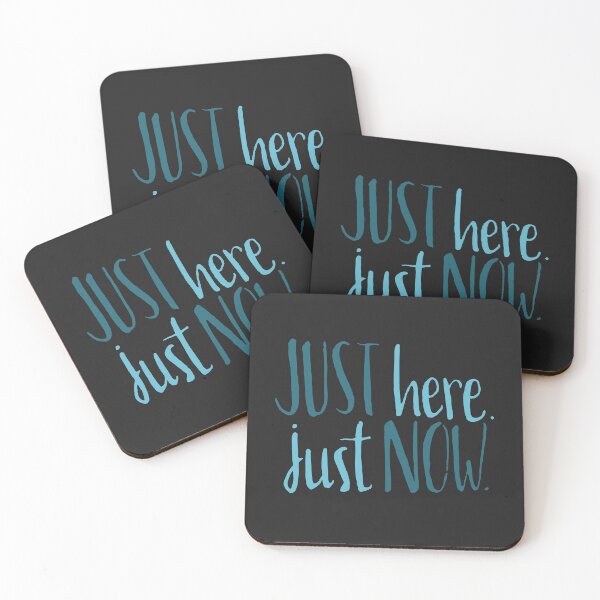 Item preview, Just Here Just Now Hand Lettered Blue Text Graphic designed and sold by Mountain Flower.