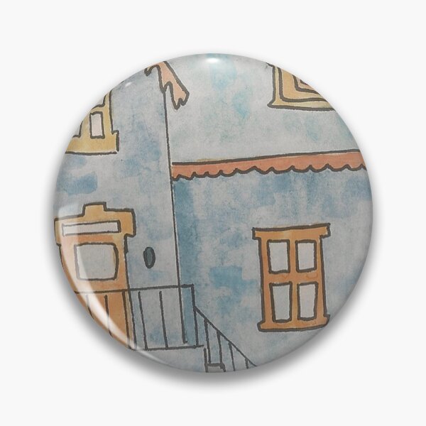 Item preview, Blue house in the city of Montreal with aquarelle designed and sold by FlorenceLb.