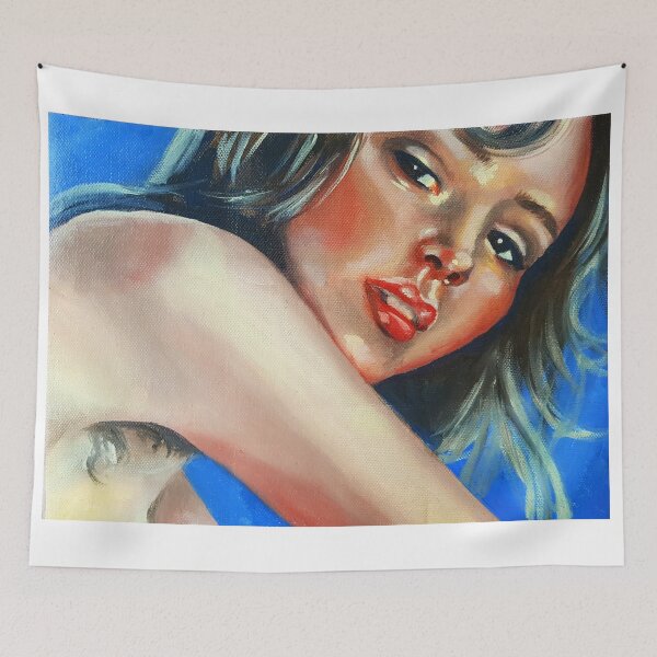 Item preview, beautiful woman intimate moment oil painting portrait painted with oils designed and sold by elenah0707.
