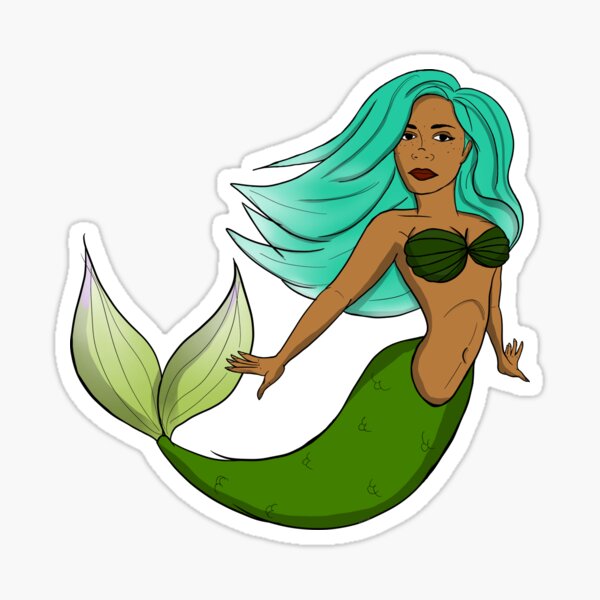 Shell mermaid bra (light green) - Friends - Sticker