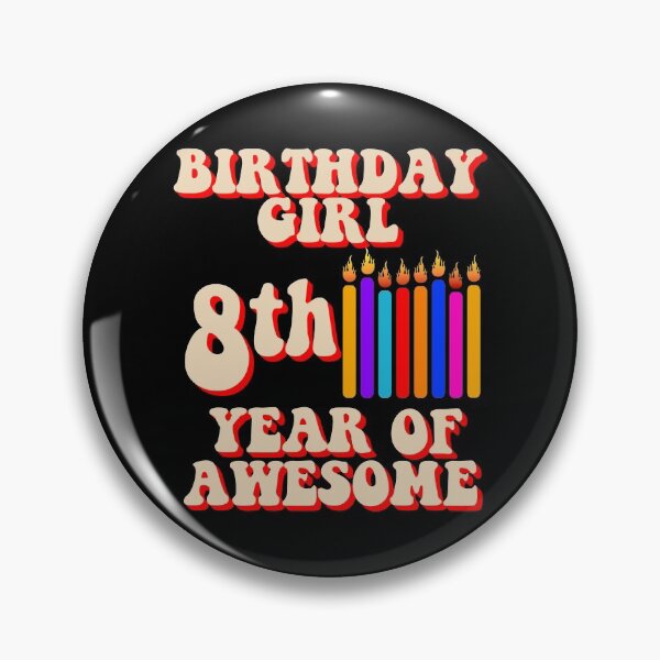 Item preview, Happy Birthday Girl 8th year of Awesome Birthday Candles designed and sold by CharJens.