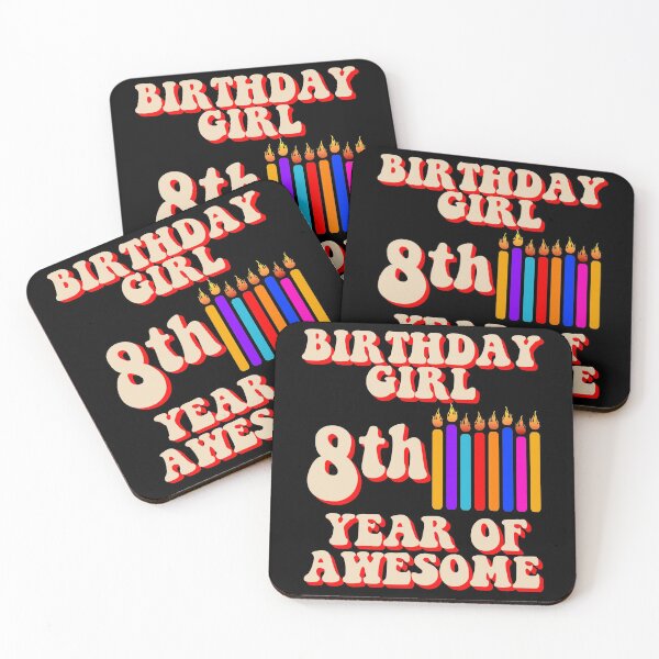 Item preview, Happy Birthday Girl 8th year of Awesome Birthday Candles designed and sold by CharJens.