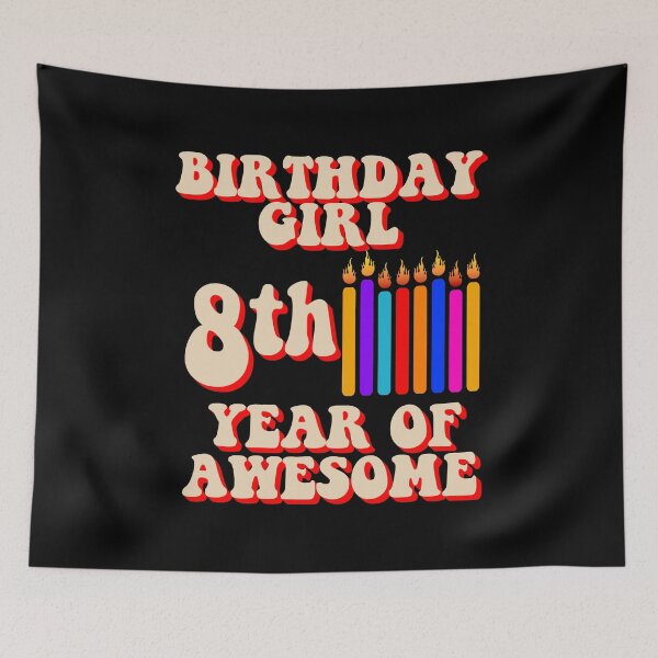 Item preview, Happy Birthday Girl 8th year of Awesome Birthday Candles designed and sold by CharJens.