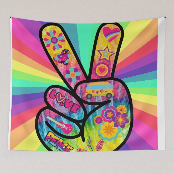 Item preview, Peace, Man - Hippy Love Vibe Psychadelic Background designed and sold by cheeseonbread.