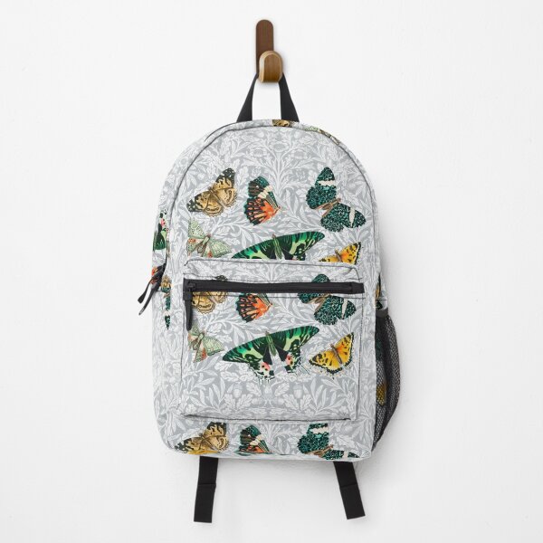 Item preview, BUTTERFLIES ,ACORNS, OAK LEAVES,FLOWERS Art Nouveau Red Green White Floral Pattern designed and sold by BulganLumini.