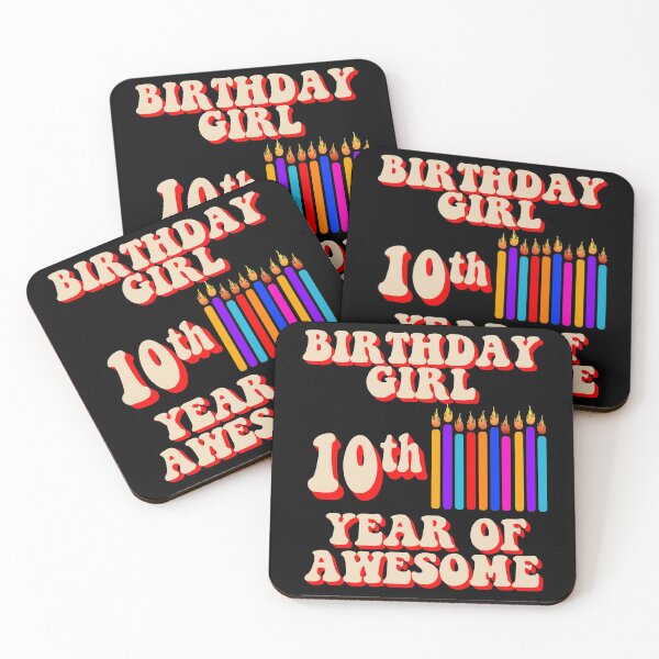 Item preview, Happy Birthday Girl 10th year of Awesome Birthday Candles designed and sold by CharJens.
