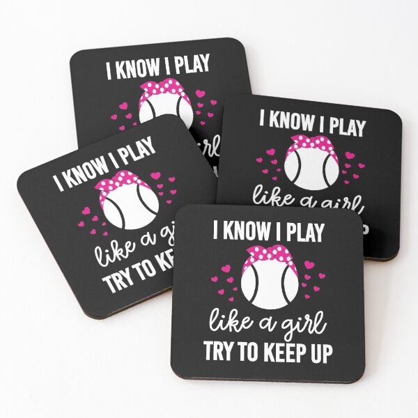 Item preview, I Know I Play Like A Girl Try To Keep Up Tennis Lover Gift designed and sold by khaled11591.