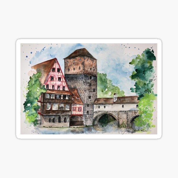 Vista previa del artículo con la obra «Nürnberg», diseñado y vendido por aquarelaria.