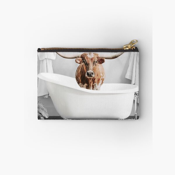 Artikelvorschau, Texas Long Horn Cow auf Badewanne entworfen und verkauft von RockyTopDesigns.