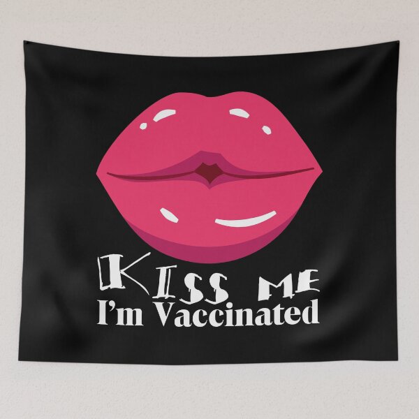 Item preview, I Am Vaccinated - Kiss me im vaccinated - Red Lips designed and sold by crazycollective.