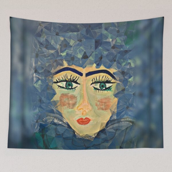Item preview, Ms. Lady Blues with the Big eyes Painting designed and sold by bipolarvirgoart.