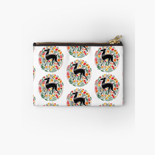 Item preview, Folk Art Style Black Stag Deer with Foliage designed and sold by Pixelchicken.