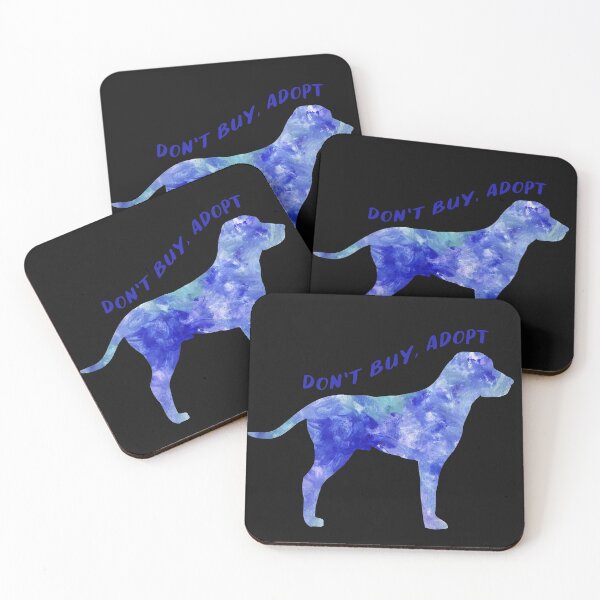 Item preview, Dont Buy Adopt I love dogs Watercolor blue watercolour dog blue designed and sold by WatercolorFun.