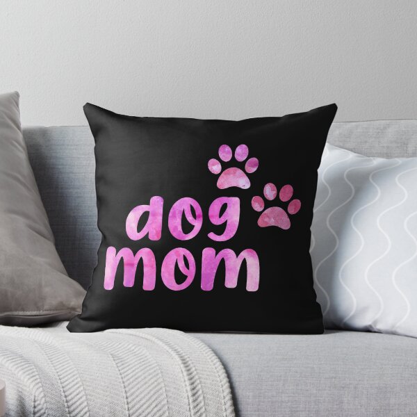 Dog mom Dont Buy Adopt I love dogs Watercolor watercolour dog pink Throw Pillow