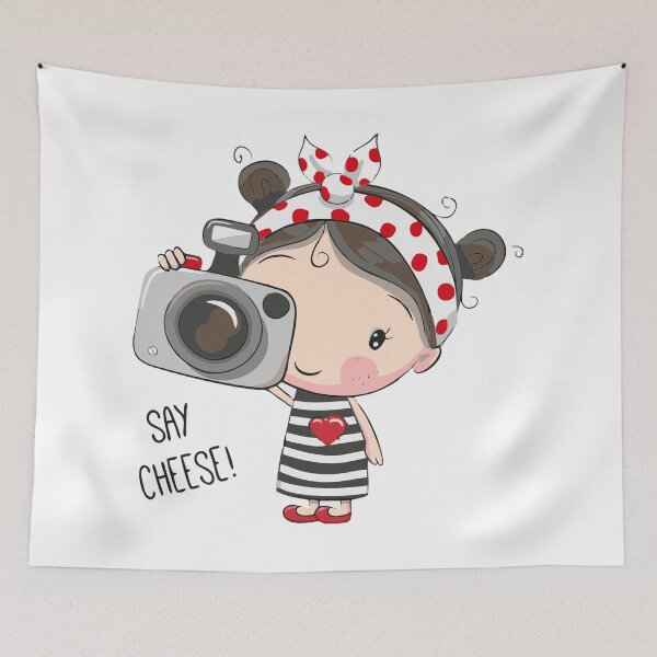 Item preview, A cute girl, takes a photo. designed and sold by Blue  Dragon.