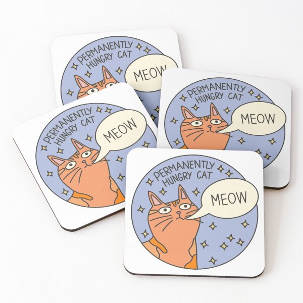 Item preview, Permanently hungry cat designed and sold by PeachCatDesigns.