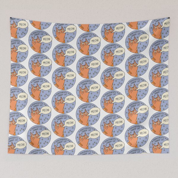 Item preview, Permanently hungry cat designed and sold by PeachCatDesigns.