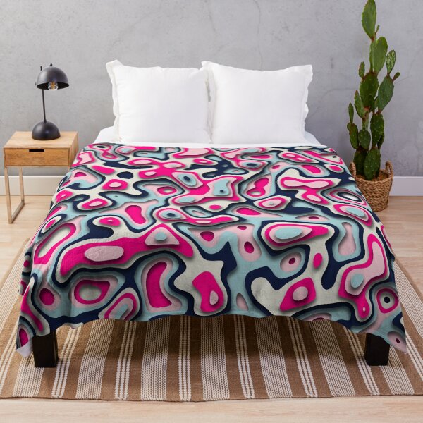 Item preview, Funky Retro Abstract Pattern - Pink and blue designed and sold by RomeoSketches.