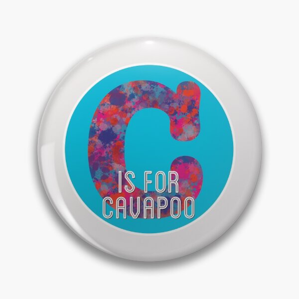 Item preview, C is for Cavapoo Dog Alphabet Red and Blue Monogram designed and sold by AMSonArt.