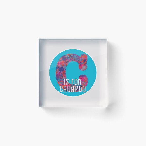 Item preview, C is for Cavapoo Dog Alphabet Red and Blue Monogram designed and sold by AMSonArt.