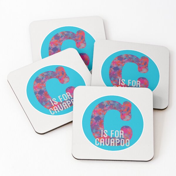 Item preview, C is for Cavapoo Dog Alphabet Red and Blue Monogram designed and sold by AMSonArt.