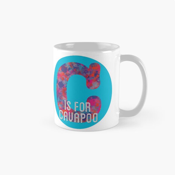 Artikelvorschau, C steht für Cavapoo Dog Alphabet Red and Blue Monogram entworfen und verkauft von AMSonArt.