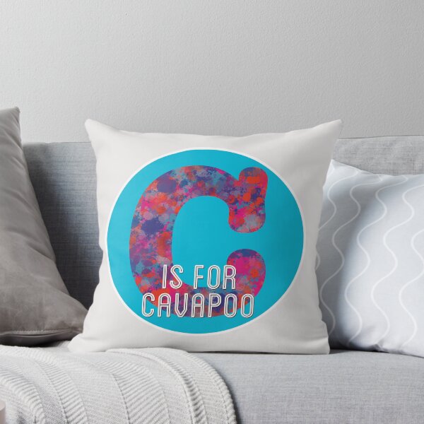 Item preview, C is for Cavapoo Dog Alphabet Red and Blue Monogram designed and sold by AMSonArt.