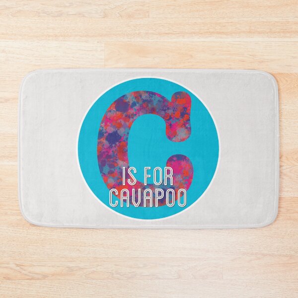 Item preview, C is for Cavapoo Dog Alphabet Red and Blue Monogram designed and sold by AMSonArt.