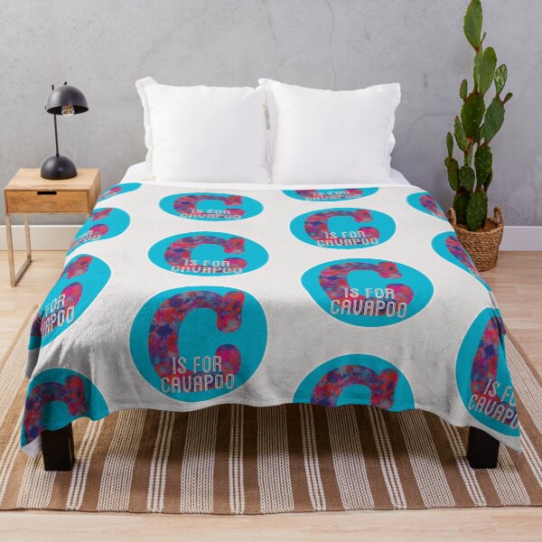 Item preview, C is for Cavapoo Dog Alphabet Red and Blue Monogram designed and sold by AMSonArt.