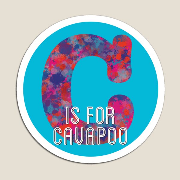 Item preview, C is for Cavapoo Dog Alphabet Red and Blue Monogram designed and sold by AMSonArt.