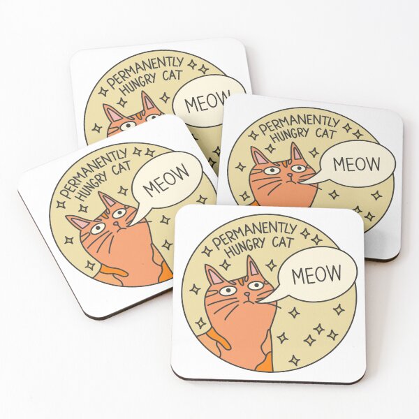 Item preview, Permanently hungry cat designed and sold by PeachCatDesigns.
