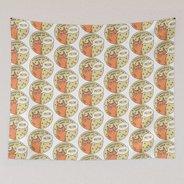 Item preview, Permanently hungry cat designed and sold by PeachCatDesigns.