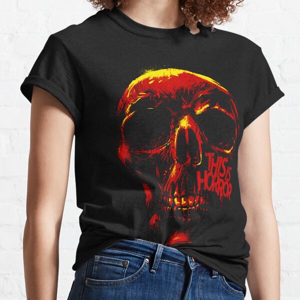 This Is Horror Classic Red on Black Skull Classic T-Shirt