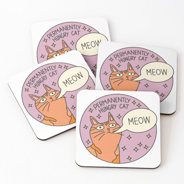 Item preview, Permanently hungry cat designed and sold by PeachCatDesigns.