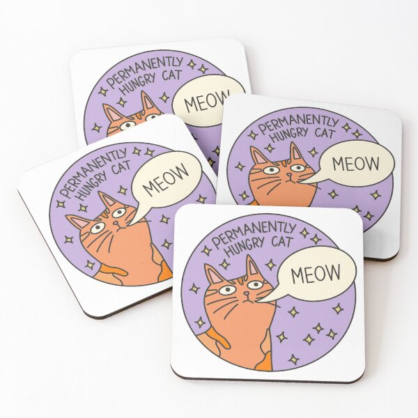 Item preview, Permanently hungry cat designed and sold by PeachCatDesigns.