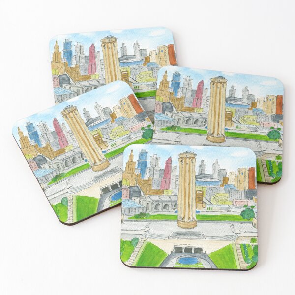 Item preview, Kansas City Liberty Memorial & City Background - Water Color Painting designed and sold by BWBConcepts.
