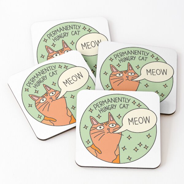 Item preview, Permanently hungry cat designed and sold by PeachCatDesigns.