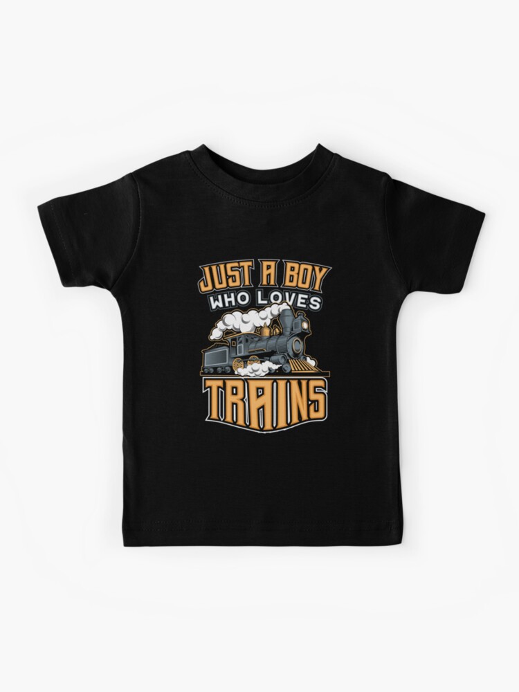 Just a Boy who loves Trains for Boys Kids T-Shirt - Main Image