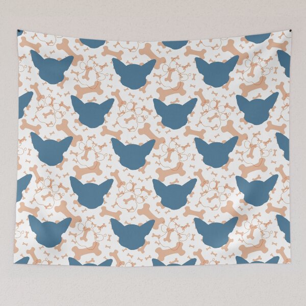 Item preview, Chihuahua patter (blue) designed and sold by CinziArt.