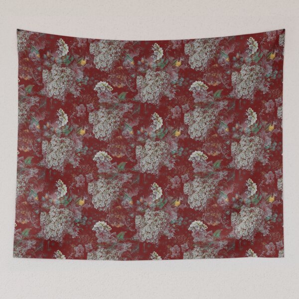 Item preview, wild flowers on red background designed and sold by vidyaroul.