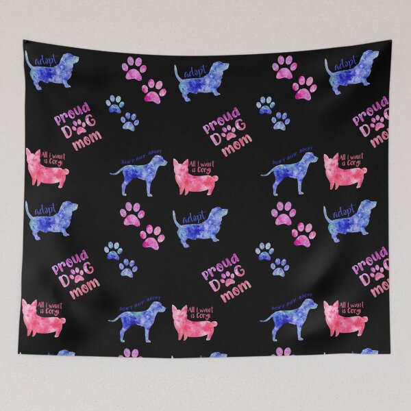 Item preview, Dogs stickers pack watercolor pink and blue watercolour dog pattern Dogs Set designed and sold by WatercolorFun.
