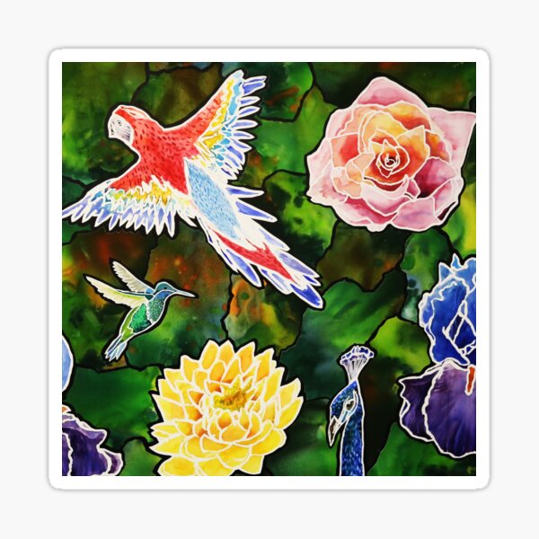 The Flower and The Birds by Julianna Gallardo, Tran Nguyen & Lawrence Yun Sticker