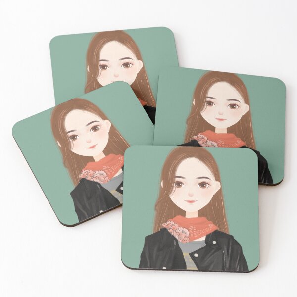 Item preview, Beautiful girl drawing with leather jacket and handkerchief designed and sold by chicsignzodiac.