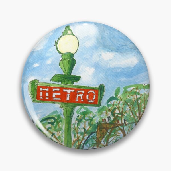 Item preview, Paris! - Metro Sign & Eiffel Tower - Original Watercolor designed and sold by BWBConcepts.