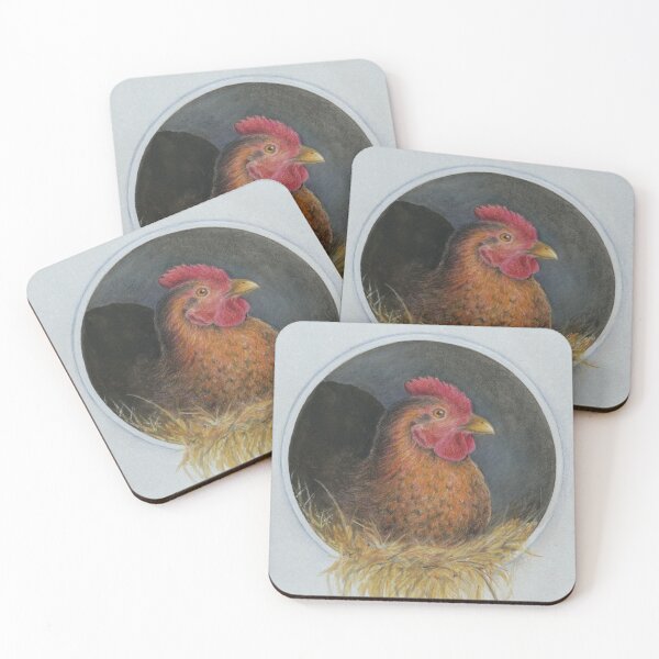 Item preview, Hen in a nesting box with a circle shaped opening - "Nesting" designed and sold by Carye VanDerPol Mahoney.
