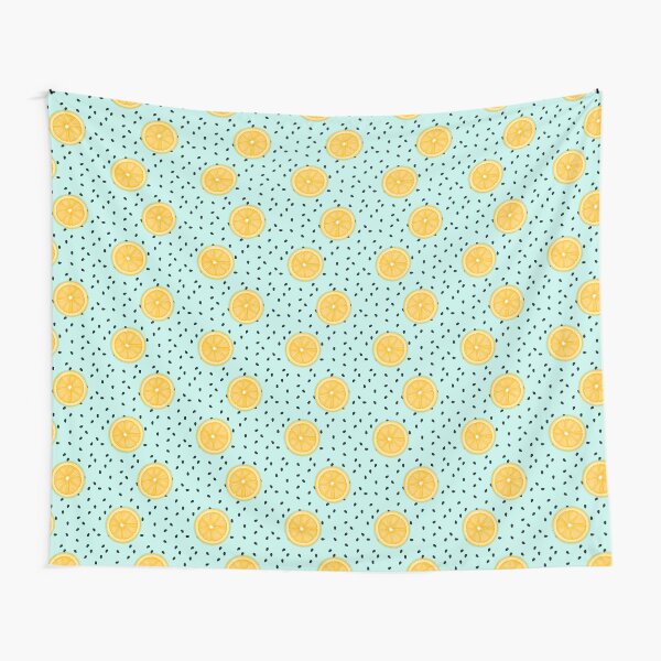 Lemons on Blue Tapestry