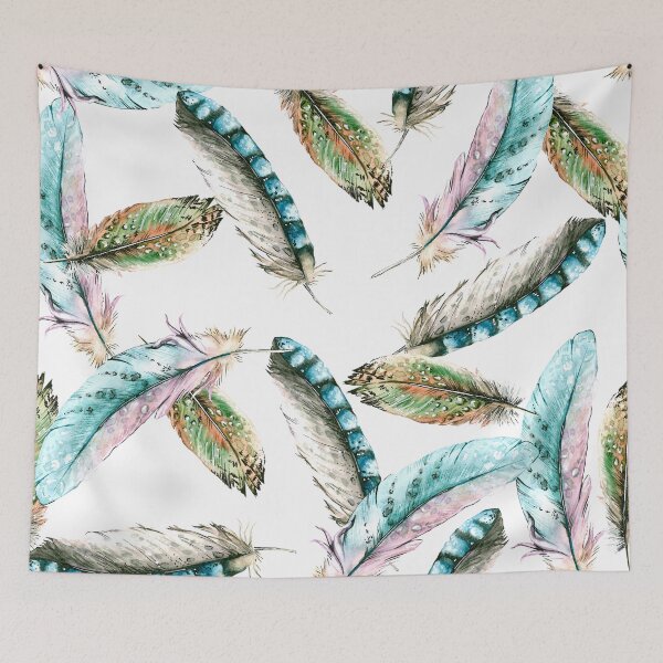 Item preview, Assorted Watercolor Feathers Pattern designed and sold by NoSpecialShop.