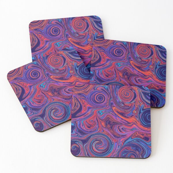 Item preview, Midnight blue and bright red swirls designed and sold by Diane Hunter Art.